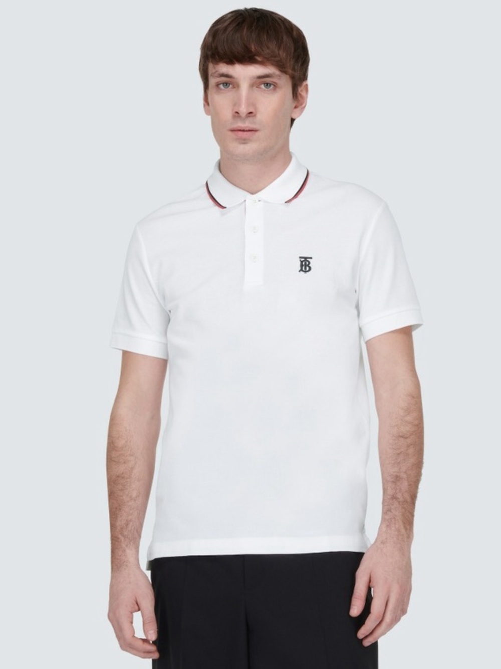 Burberry Walton Icon Stripe Placket White Cotton Piqué Preppy Polo Shirt Sz XXL